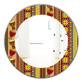Designart 'African Drum Beckground' Bohemian and Eclectic Mirror - Oval or Round Wall Mirror