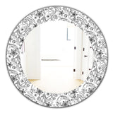 Designart 'Texture In A Flower Design' Bohemian and Eclectic Mirror - Oval or Round Wall Mirror