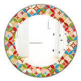 Designart 'Circles Japanese Texture' Bohemian & Eclectic Mirror - Oval or Round Wall Mirror