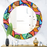 Designart 'Abstract Colorful Pattern' Bohemian & Eclectic Mirror - Oval or Round Wall Mirror