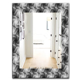Designart 'Monochrome Hexagon Geometric Pattern' Modern Mirror - Oval or Round Wall Mirror