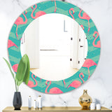 Designart 'Flamingo 1' Traditional Mirror - Oval or Round Wall Mirror
