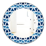 Designart 'Triangular Colourfields 9' Modern Mirror - Oval or Round Wall Mirror