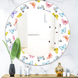 Designart 'Butterfly 1' Traditional Mirror - Oval or Round Wall Mirror