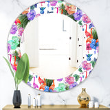 Designart 'Flamingo 2' Bohemian and Eclectic Mirror - Oval or Round Wall Mirror