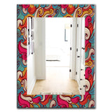 Designart 'Color Waves Pattern' Traditional Mirror - Oval or Round Wall Mirror