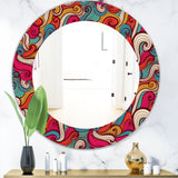 Designart 'Color Waves Pattern' Traditional Mirror - Oval or Round Wall Mirror