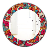 Designart 'Color Waves Pattern' Traditional Mirror - Oval or Round Wall Mirror