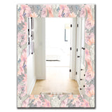 Designart 'Pink Blossom 25' Bohemian and Eclectic Mirror - Oval or Round Wall Mirror