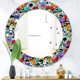 Designart 'Graffiti Texture' Modern Mirror - Oval or Round Wall Mirror