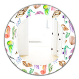 Designart 'Costal Creatures 14' Traditional Mirror - Oval or Round Wall Mirror