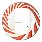 Designart 'Orange Spiral' Modern Mirror - Oval or Round Wall Mirror