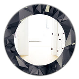 Designart 'Shades Of Black' Modern Mirror - Oval or Round Wall Mirror