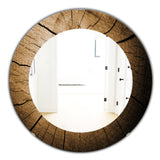 Designart 'Wood Curve' Traditional Mirror - Oval or Round Wall Mirror