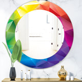 Designart 'Triangular Colourfields 25' Modern Mirror - Oval or Round Wall Mirror