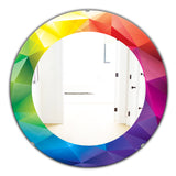 Designart 'Triangular Colourfields 25' Modern Mirror - Oval or Round Wall Mirror