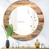 Designart 'Wood IV' Modern Mirror - Oval or Round Wall Mirror