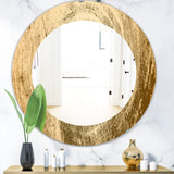 Designart 'Vintage Tree Grooves Annual Rings On Stump' Bohemian and Eclectic Mirror - Oval or Round Wall Mirror