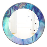 Designart 'Marbled Geode 8' Modern Mirror - Oval or Round Wall Mirror