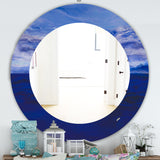 Designart 'Blue Vibe' Traditional Mirror - Oval or Round Wall Mirror