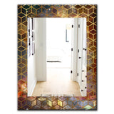Designart 'Capital Gold Honeycomb 9' Modern Mirror - Contemporary Oval or Round Bathroom Mirror