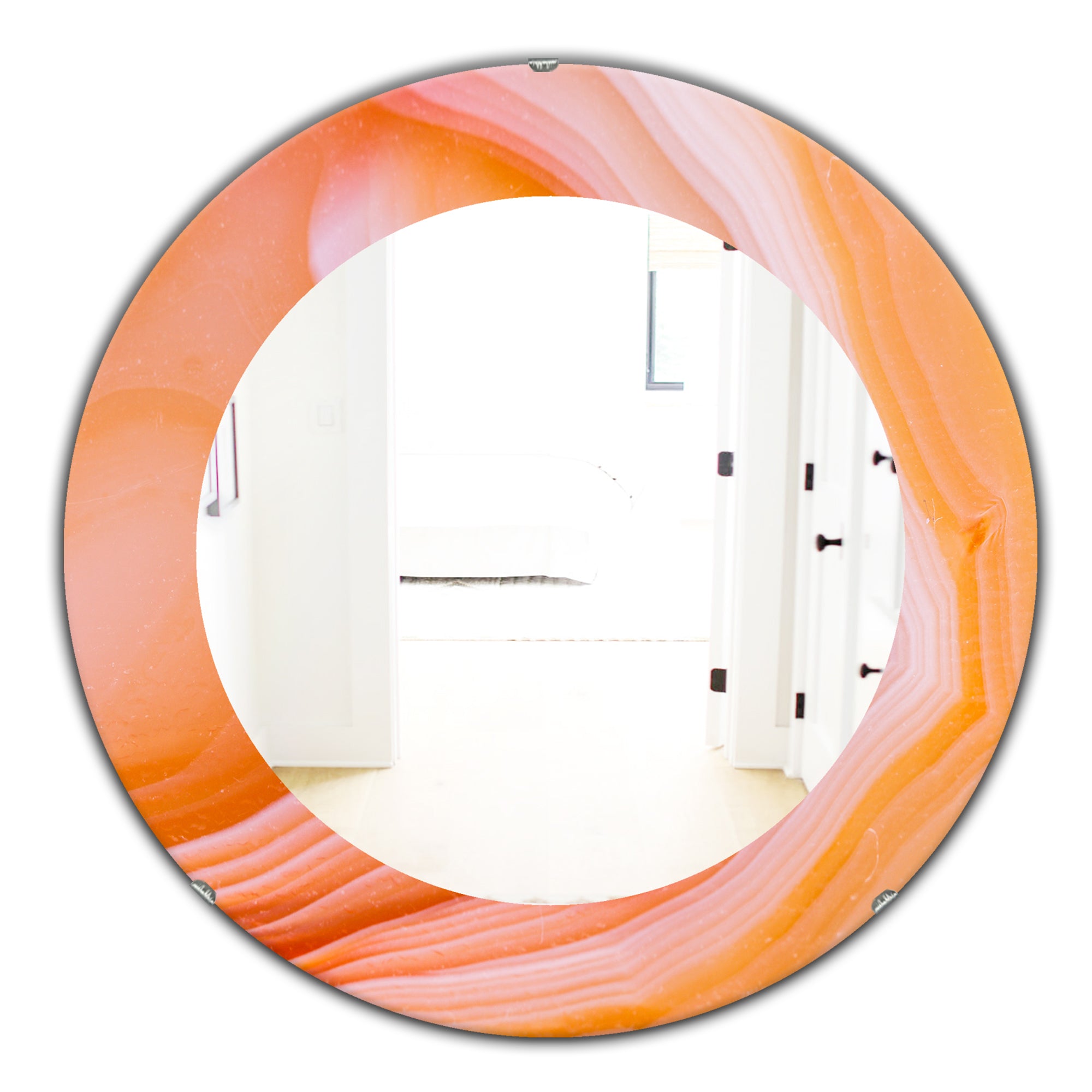 Designart 'Marbled Geode 10' Mid-Century Modern Mirror - Oval or Round Bathroom Mirror
