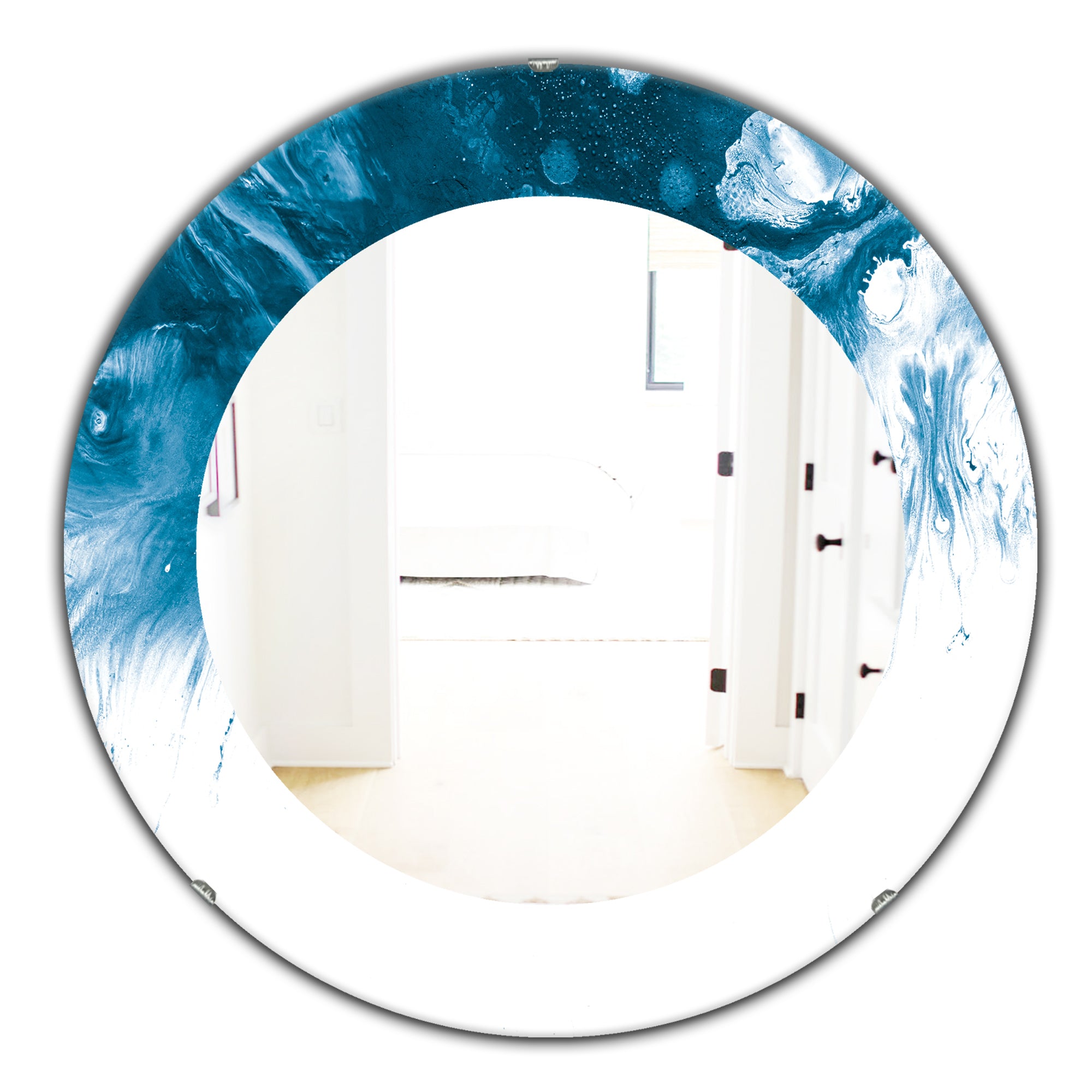Designart 'Marbled Geode 16' Mid-Century Mirror - Oval or Round Wall Mirror