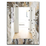 Designart 'Onyx Detail Composition' Mid-Century Mirror - Oval or Round Wall Mirror