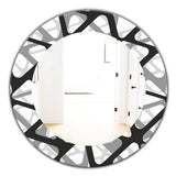 Designart 'Black & White 4' Mid-Century Modern Mirror - Oval or Round Wall Mirror