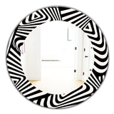Designart 'Black & White 5' Modern Mirror - Contemporary Oval or Round Wall Mirror