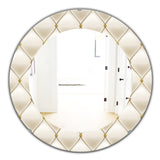 Designart 'Fancy Leather Sofa' Bohemian and Eclectic Mirror - Oval or Round Wall Mirror