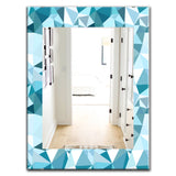 Designart 'Triangular Colourfields 33' Mid-Century Mirror - Oval or Round Wall Mirror