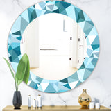 Designart 'Triangular Colourfields 33' Mid-Century Mirror - Oval or Round Wall Mirror