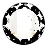 Designart 'Black & White 7' Modern Mirror - Contemporary Oval or Round Wall Mirror