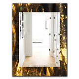 Designart 'Marbled Yellow 9' Glam Wall Mirror - Oval or Round Wall Mirror