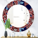 Designart 'Floral Elements In Color' Traditional Mirror - Oval or Round Wall Mirror