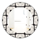 Designart 'Black & White 9' Mid-Century Modern Mirror - Oval or Round Wall Mirror