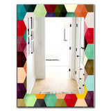 Designart 'Honeycomb 5' Mid-Century Mirror - Oval or Round Wall Mirror