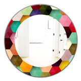 Designart 'Honeycomb 5' Mid-Century Mirror - Oval or Round Wall Mirror