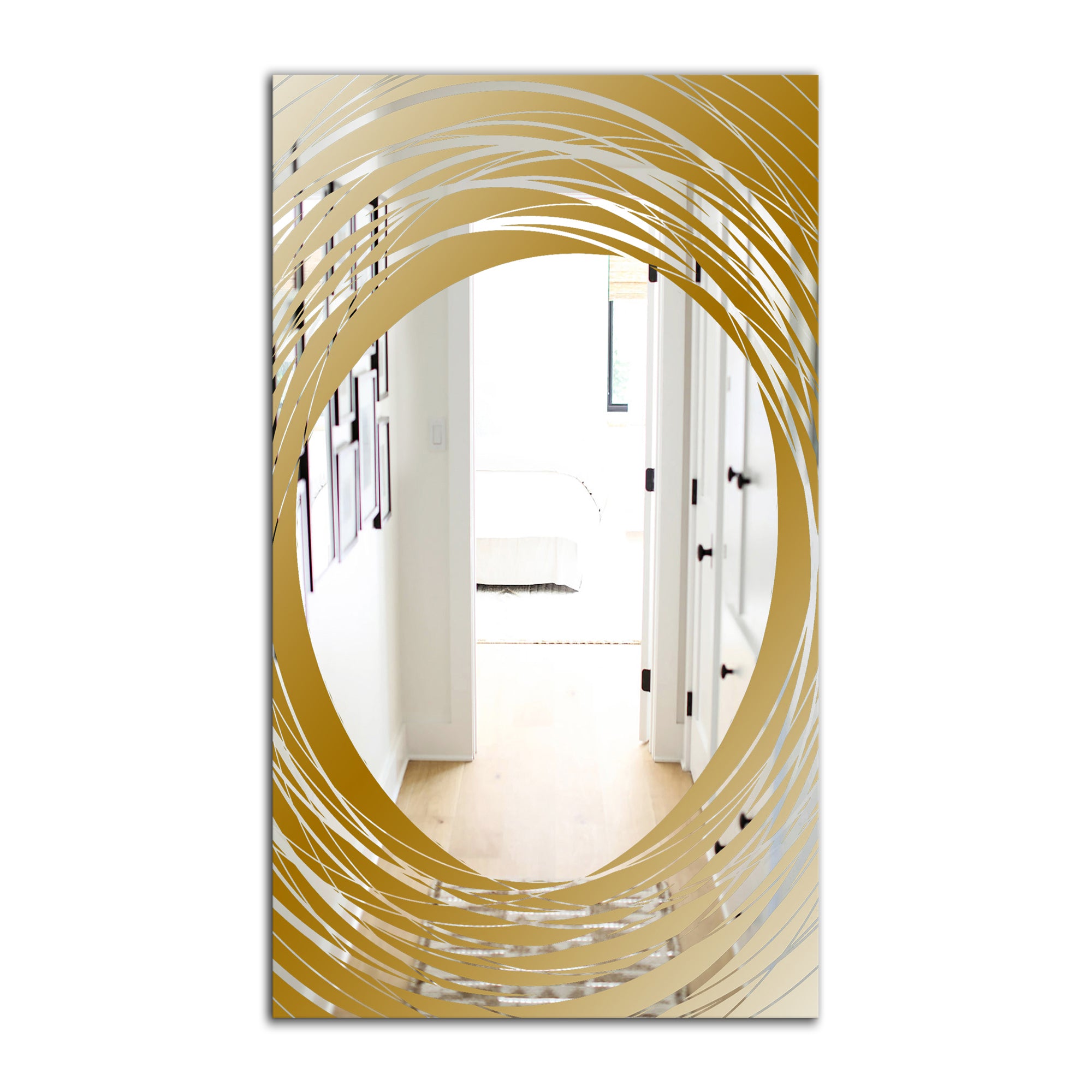Designart 'Capital Gold Essential 25' Glam Mirror - Round Modern Wall Mirror