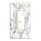 Designart 'Marbled Diamond 1' Mid-Century Mirror - Oval or Round Vanity Mirror