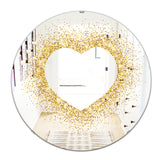 Designart 'Golden Glitter Heart' Glam Mirror - Oval or Round Accent or Vanity Mirror