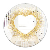 Designart 'Golden Glitter Heart' Glam Mirror - Oval or Round Accent or Vanity Mirror