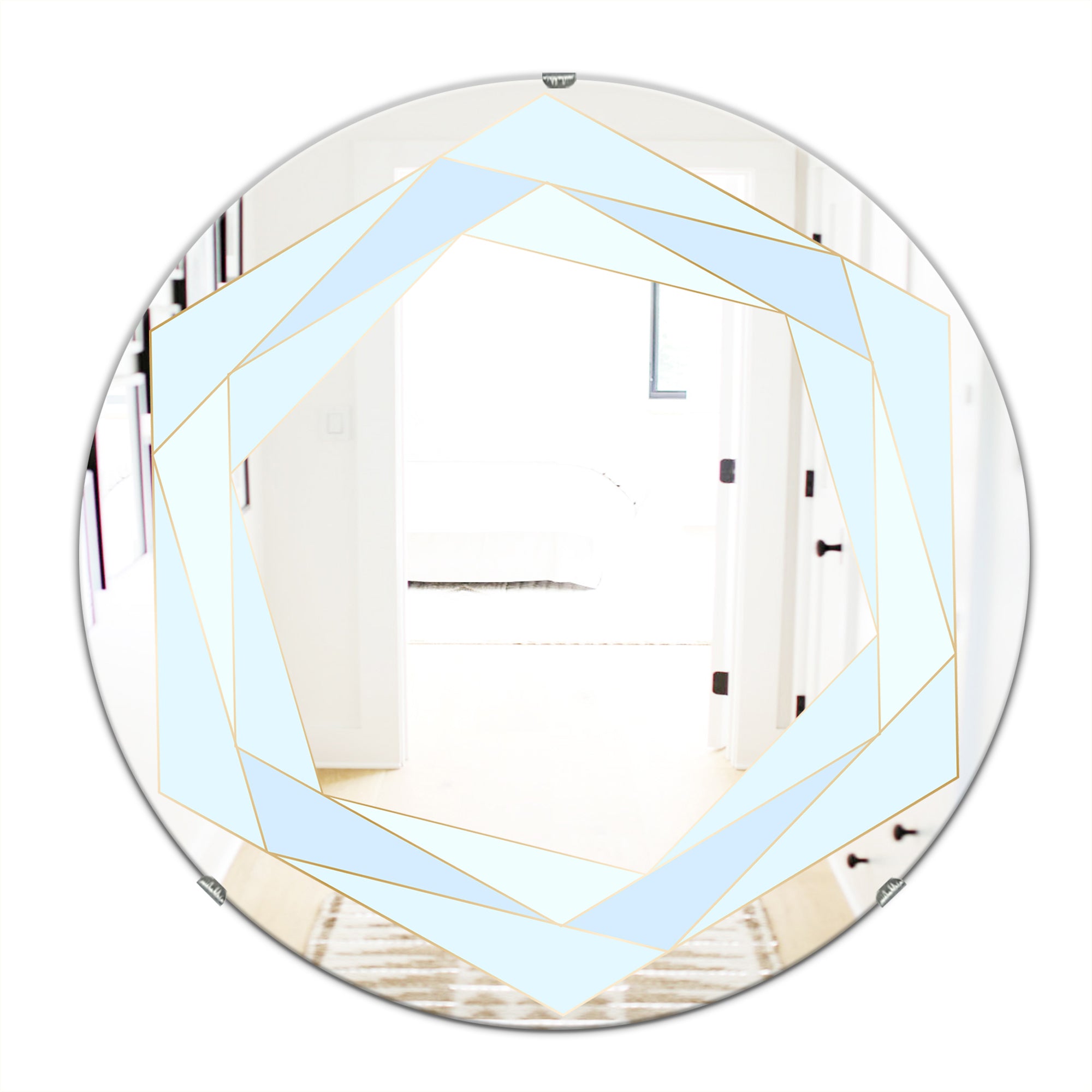 Designart 'Pastel Dreams 8' Mid-Century Mirror - Oval or Round Vanity Mirror