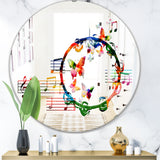 Designart 'Music Notes III' Modern Mirror - Contemporary Oval and Circle Wall Mirror