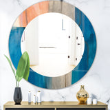 Designart 'Modern Simply Blue' Modern Mirror - Oval or Round Wall Mirror