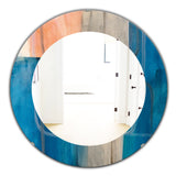 Designart 'Modern Simply Blue' Modern Mirror - Oval or Round Wall Mirror