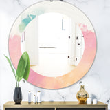 Designart 'Pink Dream' Modern Mirror - Oval or Round Wall Mirror