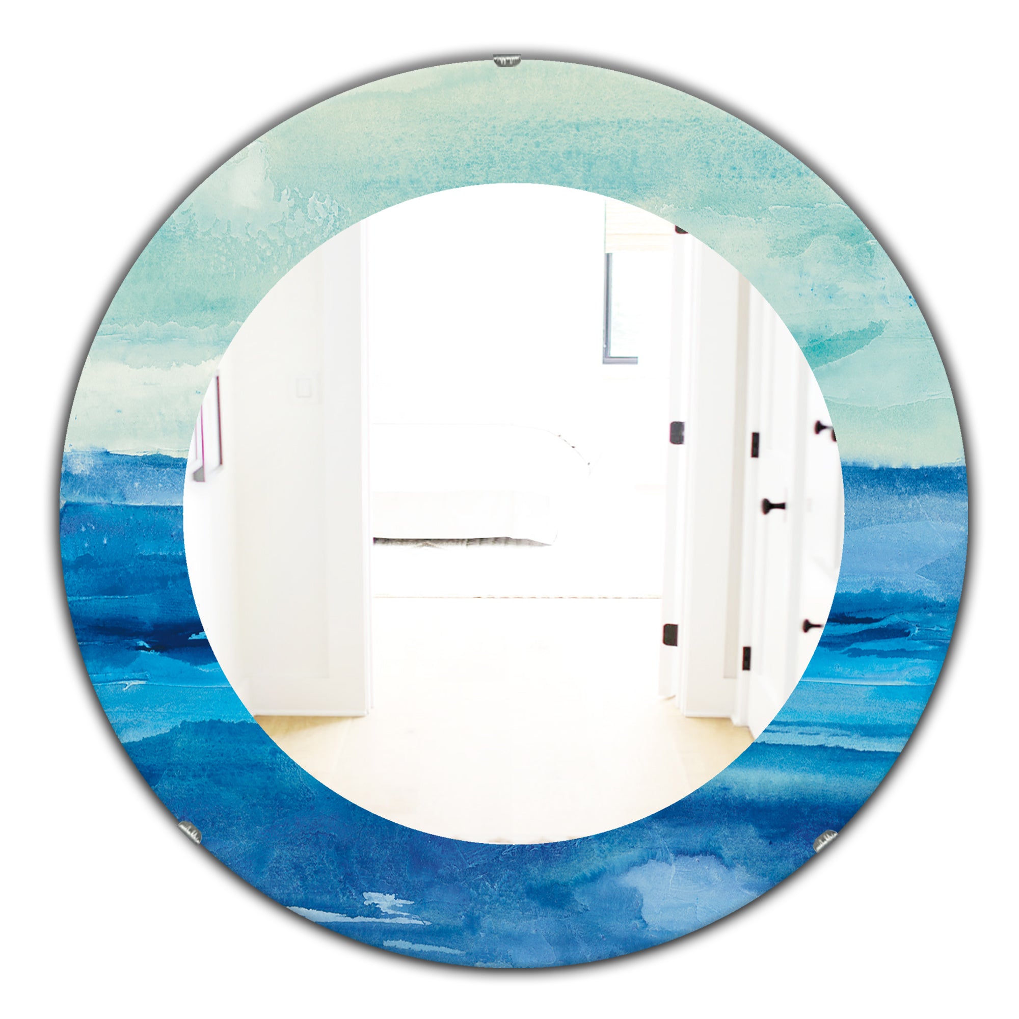 Designart 'Out To Sea' Traditional Mirror - Oval or Round Wall Mirror