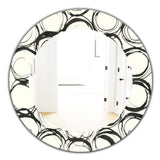 Designart 'Minimalist Black and White II' Mid-Century Mirror - Oval or Round Wall Mirror